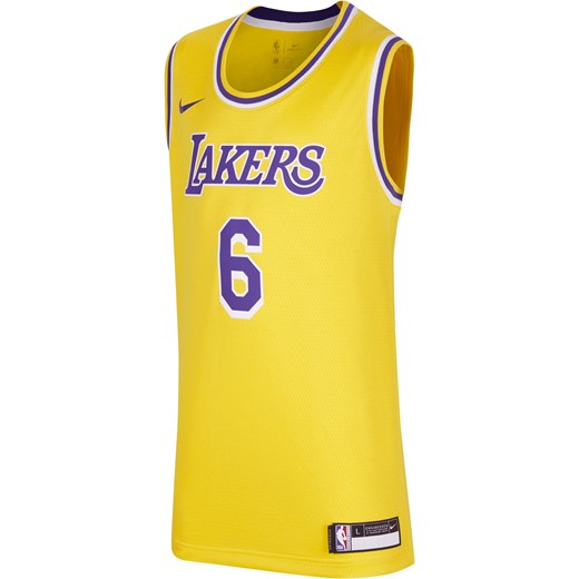 Koszulka dla dużych dzieci LeBron James Los Angeles Lakers Icon Edition Nike NBA Swingman - Żółty ze sklepu Nike poland w kategorii T-shirty chłopięce - zdjęcie 161674212