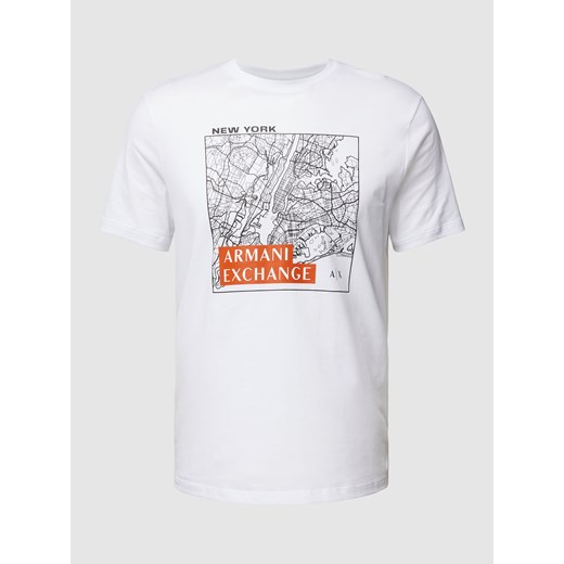 T-shirt męski biały Armani Exchange z krótkim rękawem z nadrukami 