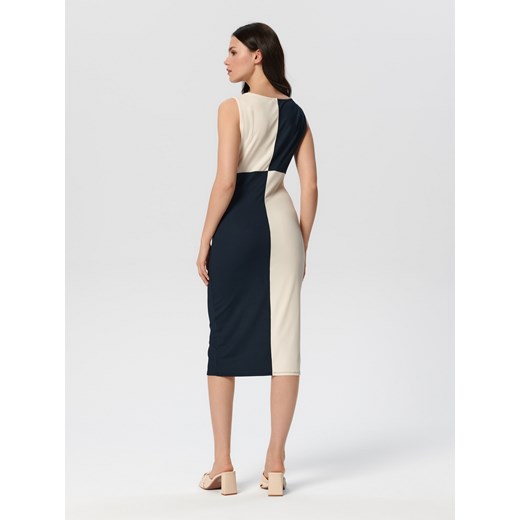 Sinsay - Sukienka midi - granatowy Sinsay M Sinsay