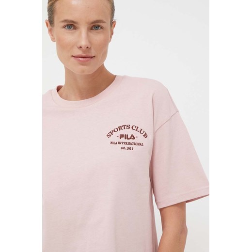 Fila t-shirt bawełniany kolor różowy ze sklepu ANSWEAR.com w kategorii Bluzki damskie - zdjęcie 161683404