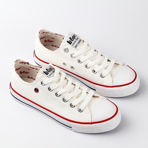 Białe tekstylne trampki damskie Lee Cooper 0875l ze sklepu suzana.pl w kategorii Trampki damskie - zdjęcie 161704101