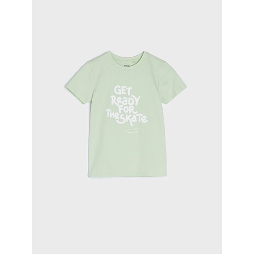Sinsay - Koszulka z nadrukiem - zielony Sinsay 98 Sinsay wyprzedaż