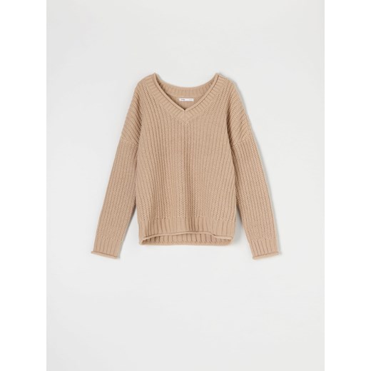 Sinsay - Sweter w prążki - beżowy Sinsay S Sinsay