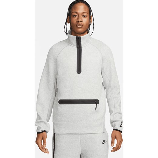 Męska bluza dresowa z zamkiem 1/2 Nike Sportswear Tech Fleece - Szary ze sklepu Nike poland w kategorii Bluzy męskie - zdjęcie 161708573