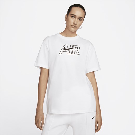 Bluzka damska Nike biała bawełniana z krótkimi rękawami 