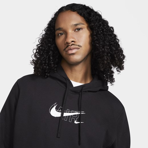 Bluza męska czarna Nike z napisami polarowa 