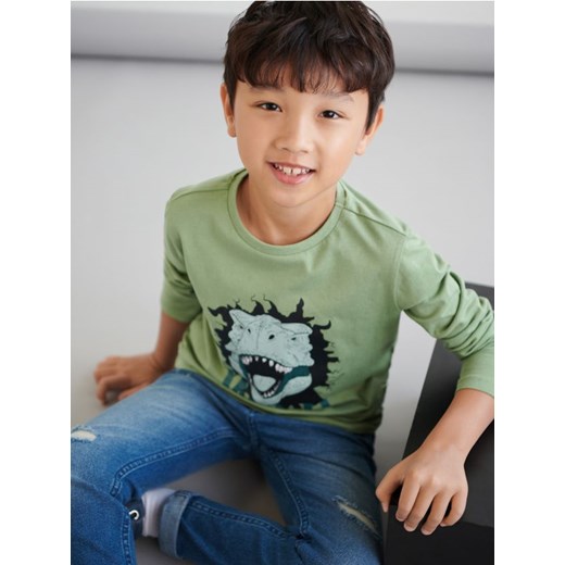 Zielony t-shirt chłopięce Sinsay bawełniany 