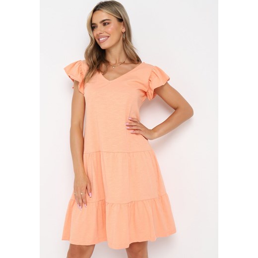 Pomarańczowa Sukienka Eibena ze sklepu Born2be Odzież w kategorii Sukienki - zdjęcie 161766983