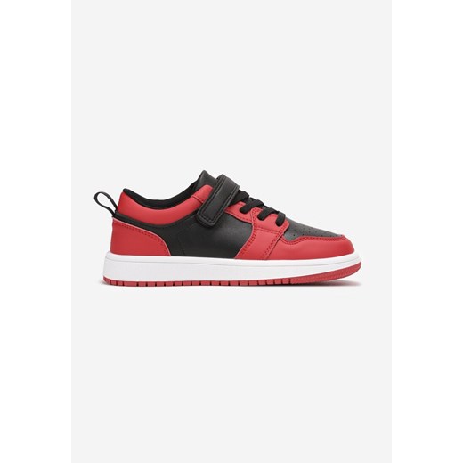 Czarno-Czerwone Płaskie Buty Sportowe Zapinane na Rzep i Sznurowane Haelia ze sklepu born2be.pl w kategorii Buty sportowe dziecięce - zdjęcie 161771252