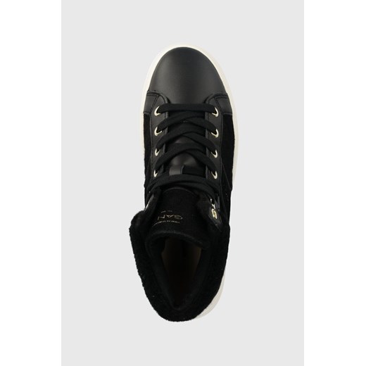 Czarne buty sportowe damskie Gant sneakersy sznurowane na platformie 