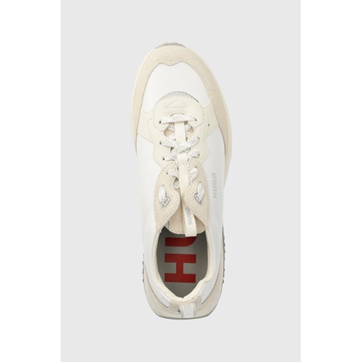 Buty sportowe damskie białe Hugo Boss sneakersy płaskie wiosenne sznurowane 