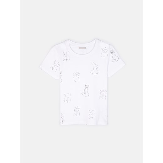 GATE T-shirt z bawełnianym nadrukiem 34 ze sklepu gateshop w kategorii Bluzki damskie - zdjęcie 161780040