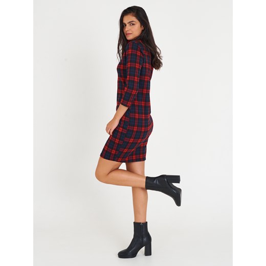 GATE Dzianinowa sukienka w kratę z golfem 34 Gate 34 gateshop okazyjna cena