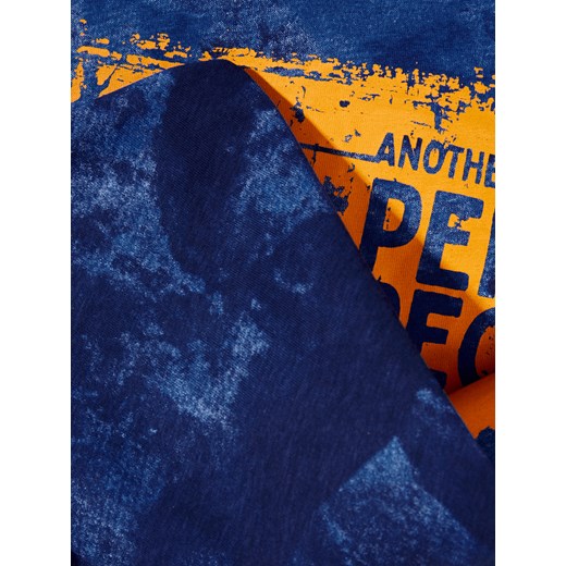 T-shirt męski Gate niebieski z krótkim rękawem 