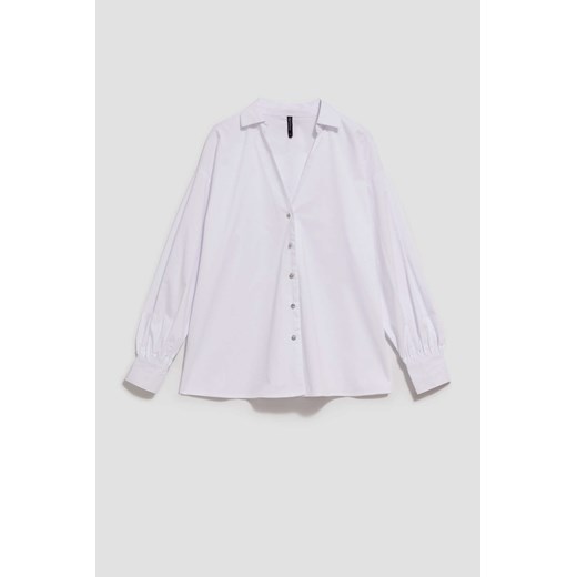 Koszula damska Moodo.pl biała z kołnierzykiem elegancka 