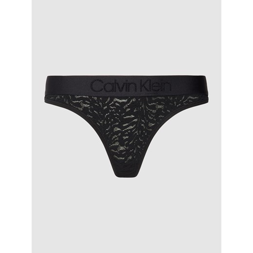 Majtki damskie czarne Calvin Klein Underwear koronkowe