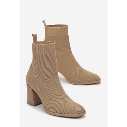 Botki Born2be na jesień bez zapięcia na obcasie eleganckie 