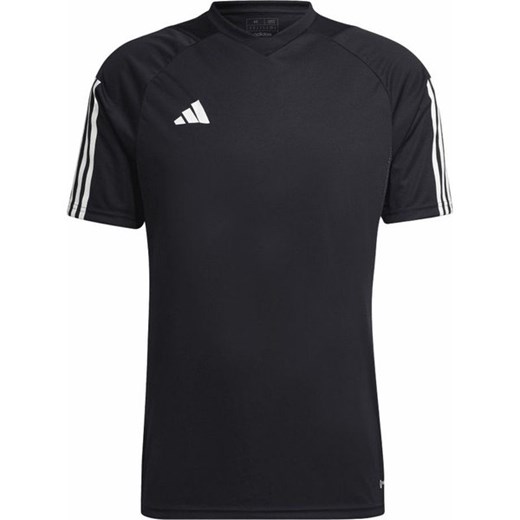 T-shirt chłopięce Adidas z krótkim rękawem czarny z jerseyu 