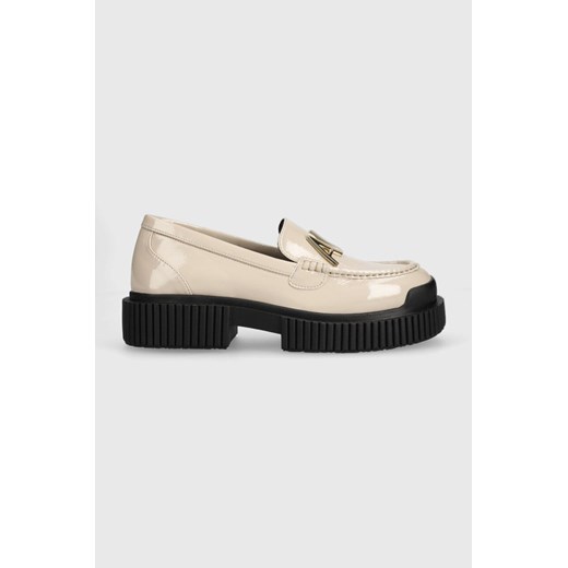 Armani Exchange mokasyny damskie kolor beżowy na platformie XDA002.XV741.S952 Armani Exchange 40 ANSWEAR.com