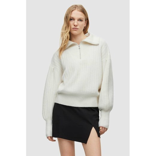 AllSaints sweter damski kolor biały XS wyprzedaż ANSWEAR.com
