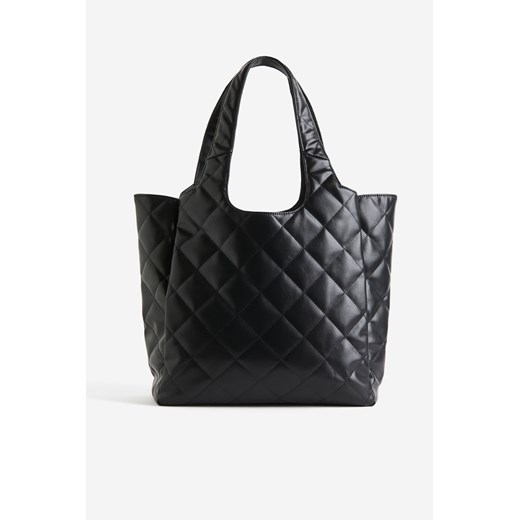 H & M - Pikowana torba shopper - Czarny H & M One Size H&M