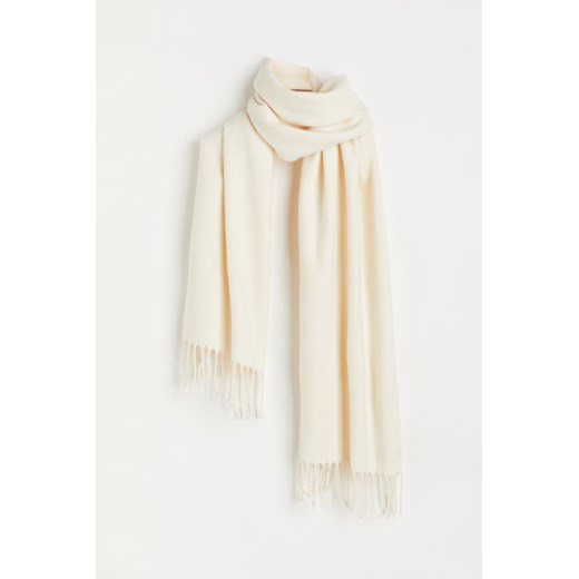 H & M - Tkaninowy szalik - Biały H & M 180x45 H&M