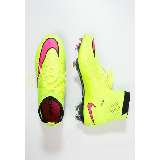 Nike Performance MERCURIAL SUPERFLY FG Korki Lanki volt/hyper pink/black zalando zielony skóra ekologiczna