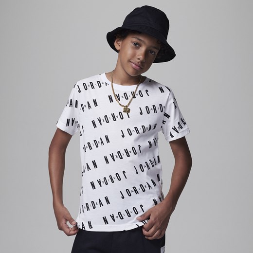 T-shirt dla dużych dzieci (chłopców) Jordan Essentials Printed Tee - Biel Jordan S Nike poland