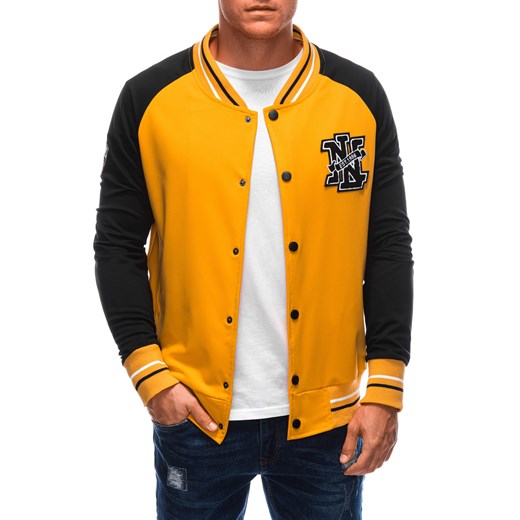 Bluza męska bez kaptura 1610B - żółta ze sklepu Edoti w kategorii Bluzy męskie - zdjęcie 161849222