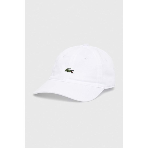 Lacoste czapka z daszkiem bawełniana kolor biały z aplikacją RK0491-031 ze sklepu PRM w kategorii Czapki z daszkiem damskie - zdjęcie 161858834