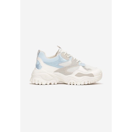Biało-Niebieskie Sneakersy w Cyrkonie na Grubej Podeszwie Daniattas 41 okazyjna cena born2be.pl