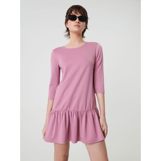 Sinsay - Sukienka mini babydoll - różowy Sinsay XS Sinsay okazja