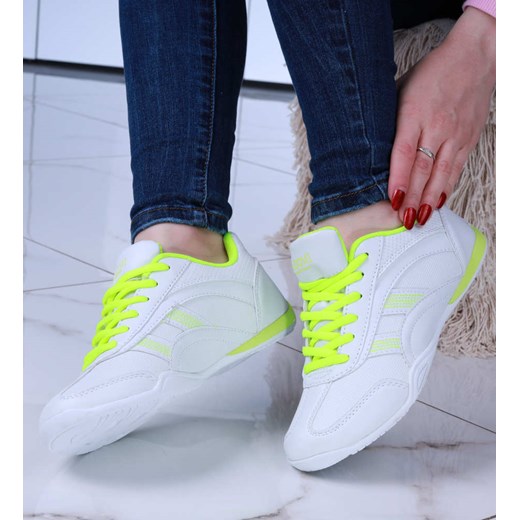 Biało zielone damskie buty sportowe /F6-3 14736 S341/ ze sklepu Pantofelek24.pl w kategorii Buty sportowe damskie - zdjęcie 161868003