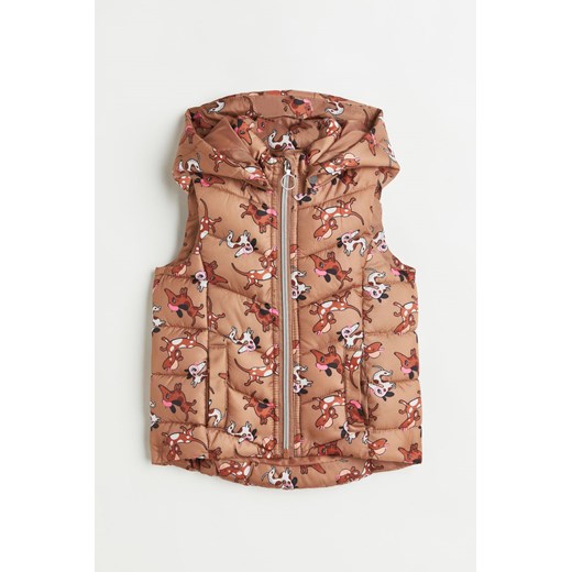 H & M - Kamizelka puffer z kapturem - Pomarańczowy H & M 98/104 (2-4Y) H&M