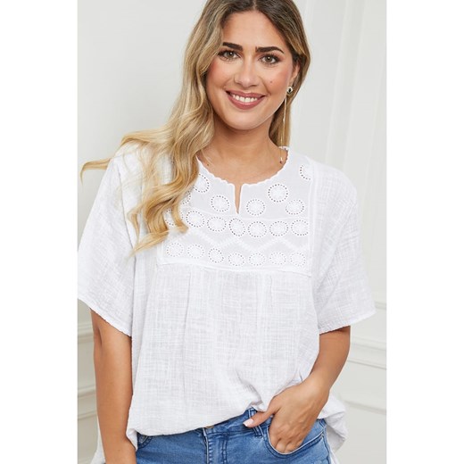 Plus Size Company Bluzka w kolorze białym Plus Size Company 38 okazja Limango Polska