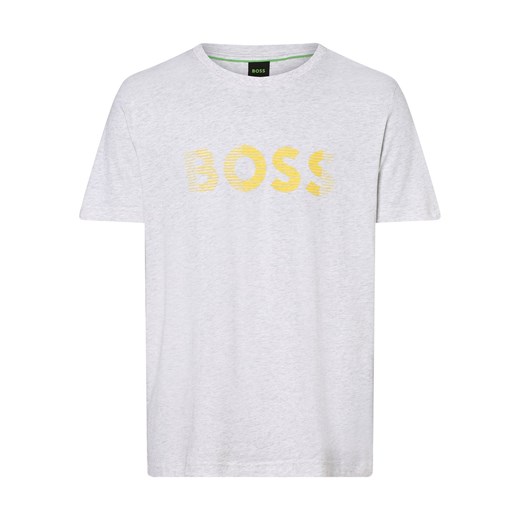BOSS Green T-shirt męski Mężczyźni Bawełna jasny szary nadruk ze sklepu vangraaf w kategorii T-shirty męskie - zdjęcie 161935961