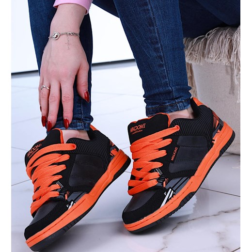 Czarno pomarańczowe damskie buty sportowe /D2-2 14793 T199/ ze sklepu Pantofelek24.pl w kategorii Buty sportowe damskie - zdjęcie 161940323