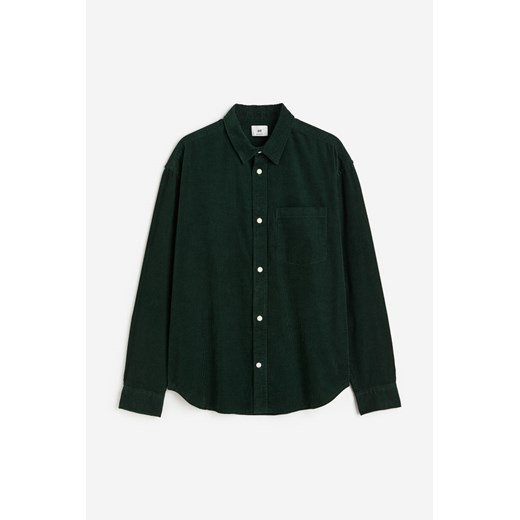 H & M - Sztruksowa koszula Relaxed Fit - Zielony H & M XS H&M