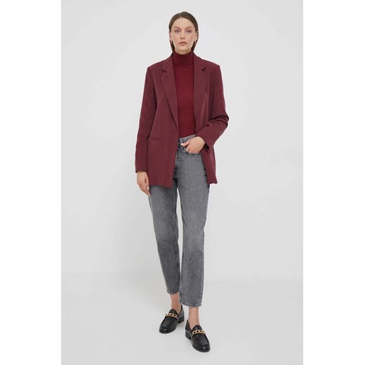 Pepe Jeans sweter damski kolor bordowy lekki z golfem Pepe Jeans XS ANSWEAR.com