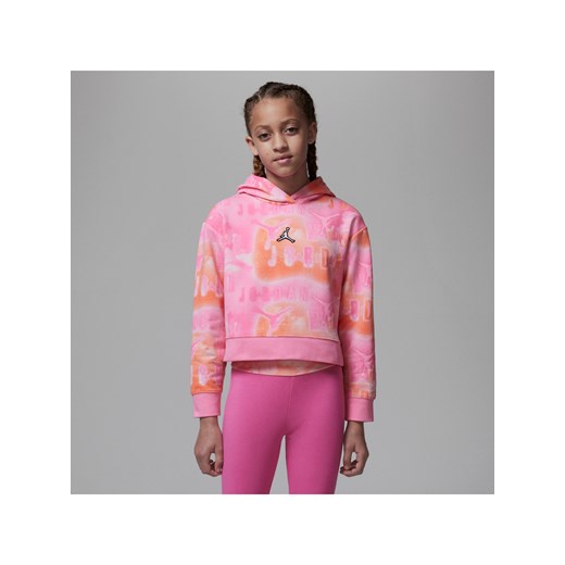 Bluza z kapturem i nadrukiem o obszernym kroju dla dużych dzieci Essentials Jordan - Różowy ze sklepu Nike poland w kategorii Bluzy dziewczęce - zdjęcie 161944361