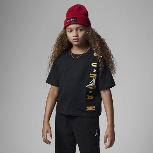 T-shirt chłopięce Jordan czarny z krótkim rękawem 