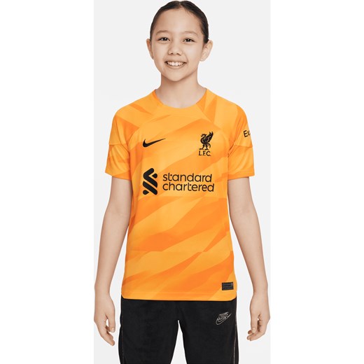 Koszulka piłkarska z krótkim rękawem dla dużych dzieci Nike Dri-FIT Liverpool F.C. Stadium Goalkeeper 2023/24 - Żółty ze sklepu Nike poland w kategorii Bluzki dziewczęce - zdjęcie 161947743