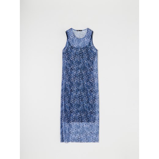 Sukienka Sinsay bez rękawów w abstrakcyjne wzory midi 