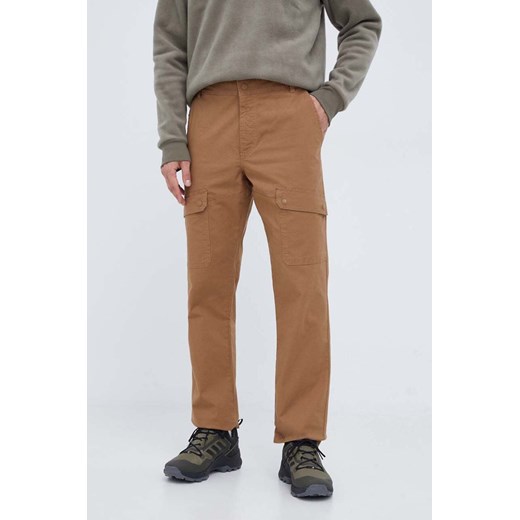 Columbia spodnie Wallowa Cargo męskie kolor brązowy ze sklepu ANSWEAR.com w kategorii Spodnie męskie - zdjęcie 161958170