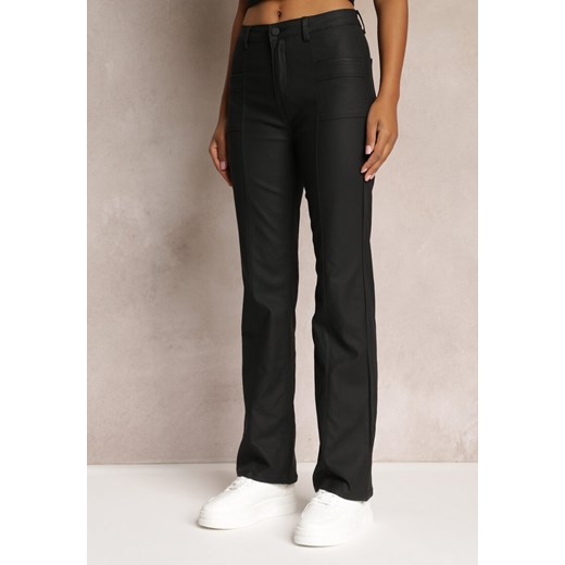 Czarne Spodnie Dzwony High Waist Eliov ze sklepu Renee odzież w kategorii Spodnie damskie - zdjęcie 161963050