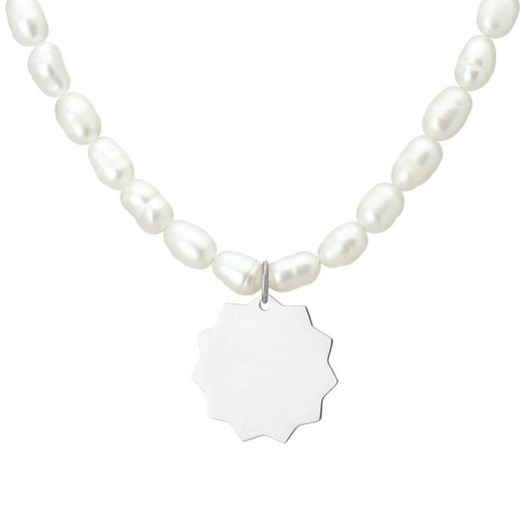 Perłowy choker damski naszyjnik z pereł hodowanych z zawieszką charmsem ze sklepu manoki.pl w kategorii Naszyjniki - zdjęcie 161967674