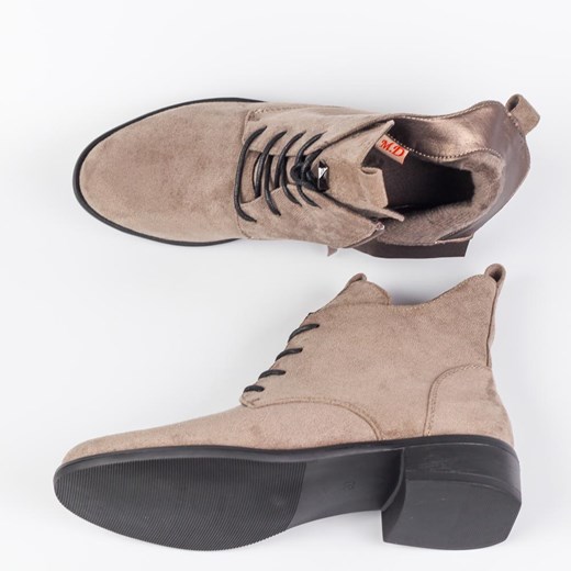 Szare zamsz botki damskie M.Daszyński SA198-24 39 suzana.pl