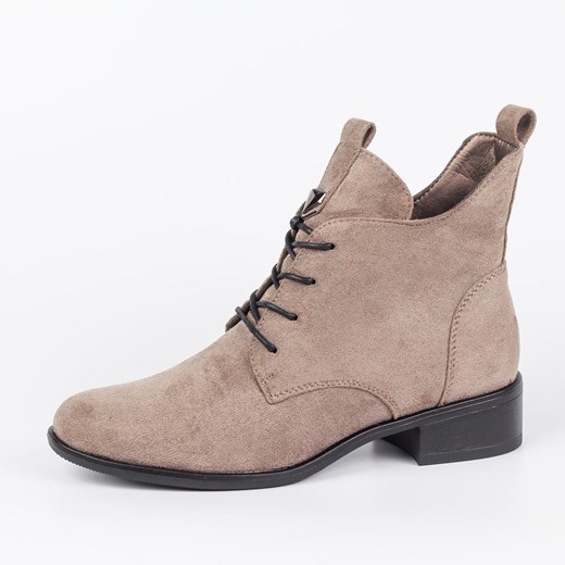 Szare zamsz botki damskie M.Daszyński SA198-24 37 suzana.pl