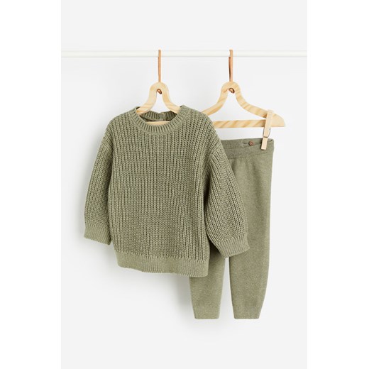 H & M - Dzianinowy komplet 2-czesciowy - Zielony H & M Dostępne inne rozmiary H&M