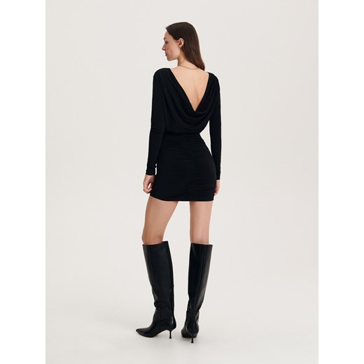 Reserved - Sukienka mini z drapowaniem - Czarny Reserved XS Reserved